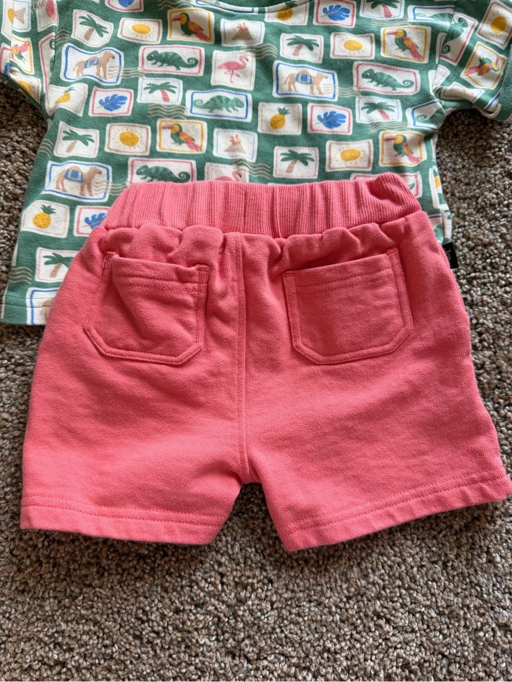 JOJO MAMAN BEBE Tropical Postcard Print T-Shirt & Shorts Set